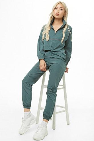 Forever21 Cropped Anorak & Wind Pants Set