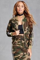 Forever21 Women's  Camo Print Track Jacket