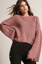 Forever21 Bell-sleeve Ribbed Knit Sweater