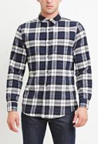 21 Men Men's  Tartan Plaid Flannel Shirt (navy/black)