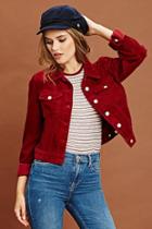 Forever21 Women's  Brick Corduroy Button Front Jacket