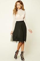 Forever21 Women's  Black Mesh A-line Skirt
