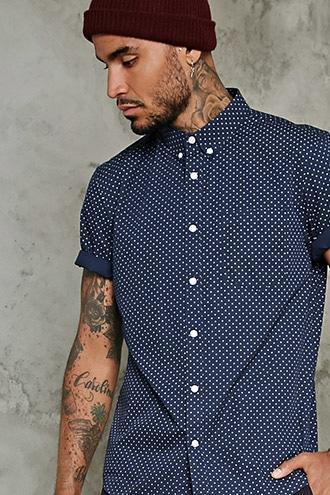Forever21 Slim-fit Geo Print Shirt