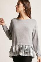 Forever21 Pinstriped-panel Sweater