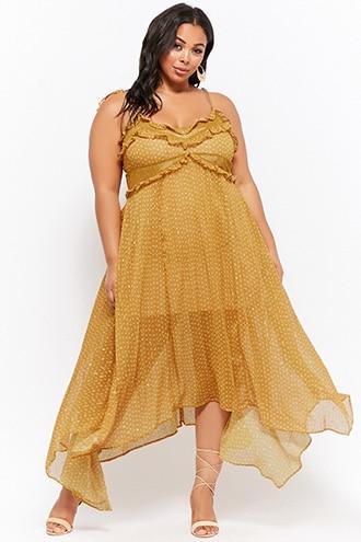 Forever21 Plus Size Madeline Rose Embellished Ruffled Cami Dress