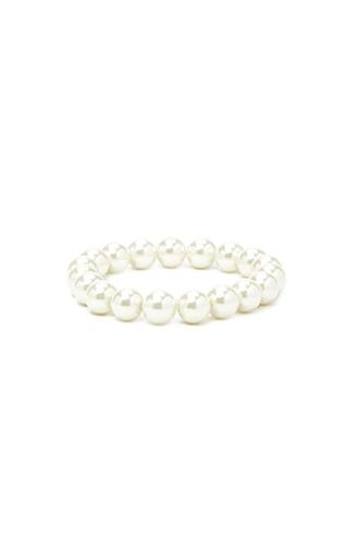Forever21 Cream Faux Pearl Stretch Bracelet
