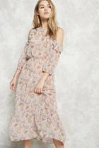 Forever21 Open-shoulder Floral Maxi Dress