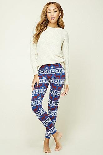 Forever21 Moose Fair Isle Leggings