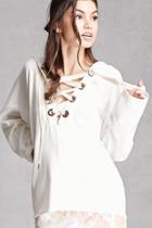 Forever21 Oversized Lace-up Hoodie