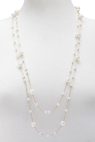 Forever21 Faux Pearl Station Necklace