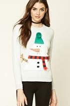 Forever21 Women's  Holiday Snowman Sweatshirt