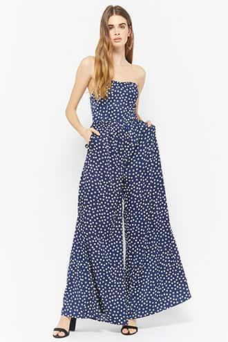 Forever21 Polka Dot Strapless Jumpsuit