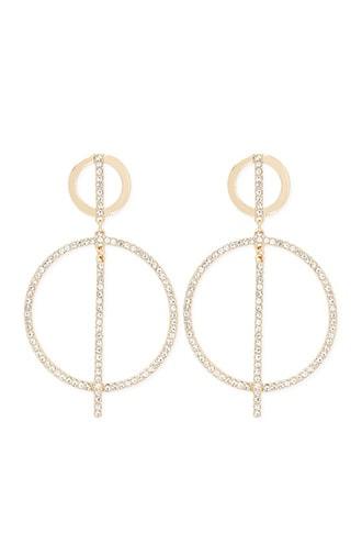 Forever21 Embellished Tiered Drop Hoop Earrings