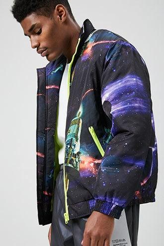 Forever21 Nasa Space Print Puffer Jacket