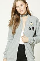 Forever21 Women's  Heathered Popsicle Patch Jacket