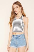 Forever21 Women's  Striped Cropped Tank