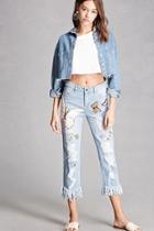 Forever21 Sequin Butterfly Ankle Jeans