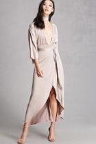 Forever21 Satin High-low Wrap Dress