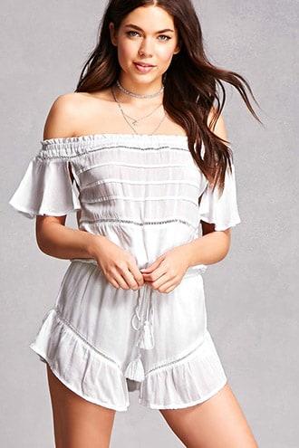 Forever21 Boho Me Off-the-shoulder Romper