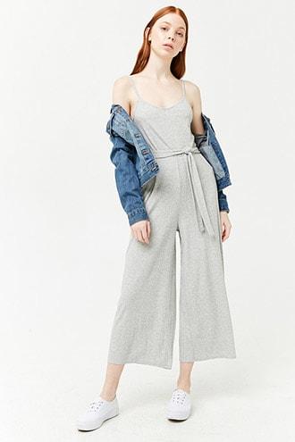 Forever21 Ribbed Self-tie Cami Jumpsuit