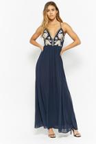 Forever21 Metallic Embroidered Maxi Dress