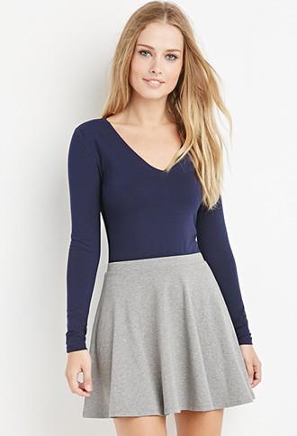 Forever21 Women's  V-neck Top (navy)