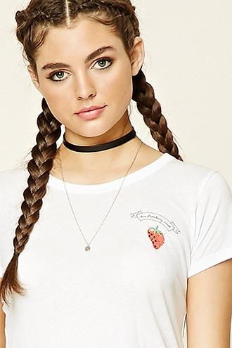 Forever21 Women's Love Strawberry Much Tee