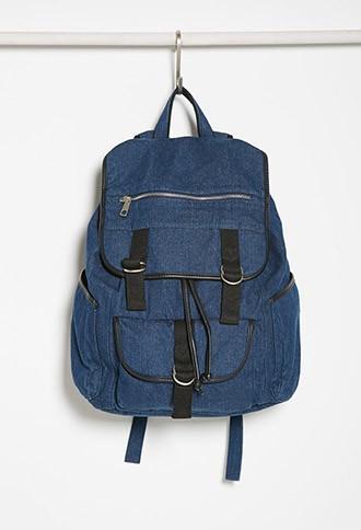 Forever21 Drawstring Denim Backpack