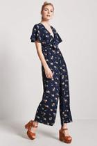 Forever21 Floral V-neckline Jumpsuit