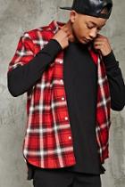21 Men Men's  Red & Cream Slim-fit Flannel Shirt