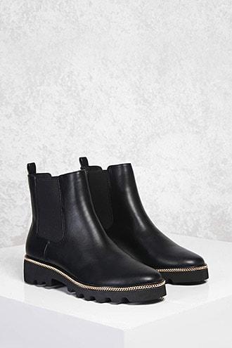 Forever21 Curb Chain Chelsea Boots