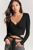 Forever21 Ribbed Knit Self-tie Crop Top