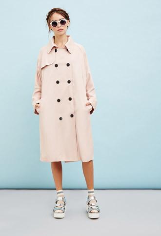 Forever21 White Pepper Trench Coat