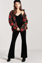 Forever21 Velvet Flared Jumpsuit