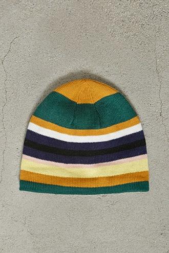21 Men Men's  Men Stripe Fleece Beanie