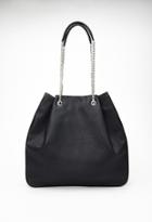 Forever21 Pebbled Faux Leather Tote (black)