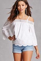 Forever21 Embroidered Eyelet Top