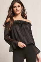 Forever21 Off-the-shoulder Shadow Stripe Top
