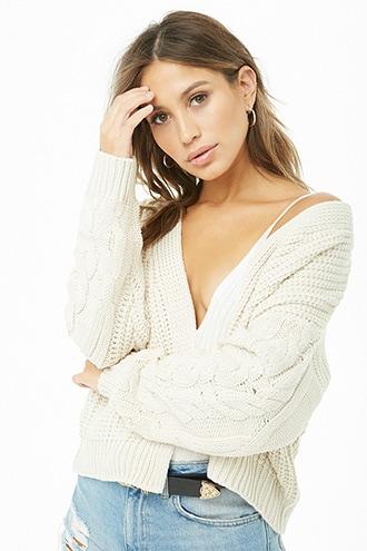 Forever21 Ribbed Cable Knit Cardigan