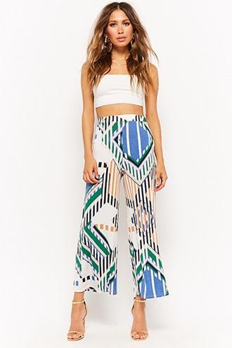 Forever21 Geometric Wide-leg Pants