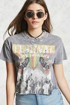 Forever21 Festival Graphic Cropped Tee
