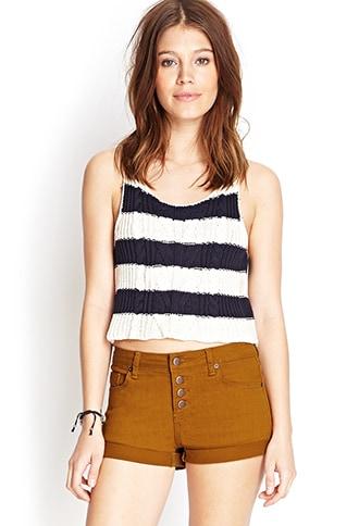 Forever21 Buttoned-up Denim Shorts