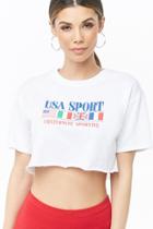 Forever21 Usa Sport Graphic Crop Top