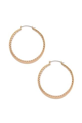 Forever21 Rope-trim Hoop Earrings