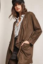 Forever21 Faux Suede Draped Cardigan
