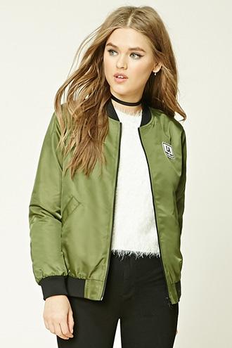 Forever21 Patch Graphic Bomber Jacket