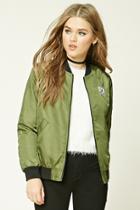Forever21 Patch Graphic Bomber Jacket
