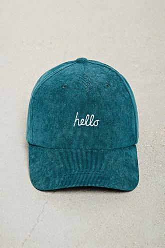 Forever21 Men Hello Corduroy Dad Cap