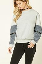 Forever21 Women's  Faux Fur Paneled Pullover