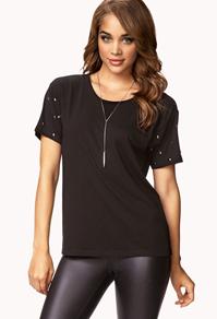 Forever21 Studded Cutout Tee